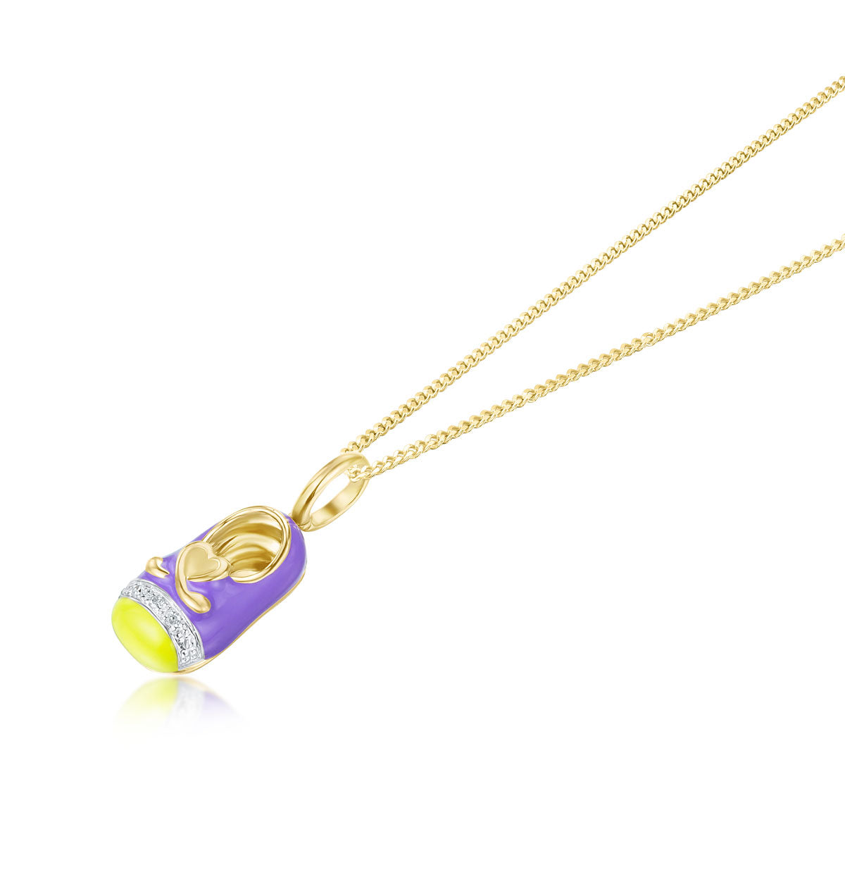 9K Gold and Enamel Shoe Pendant